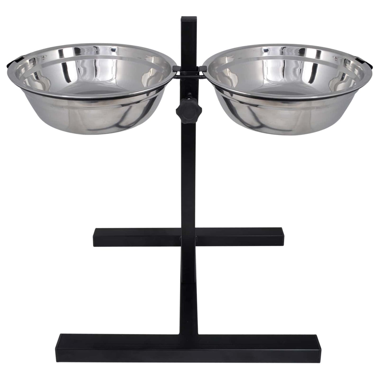 Voerstand en kom met hondenvoer Zilver en Zwart 57,5 x 26 cm