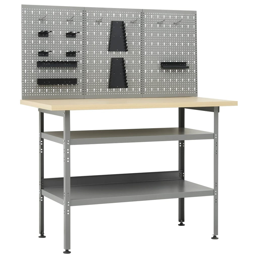 Werkbank met drie wandpanelen