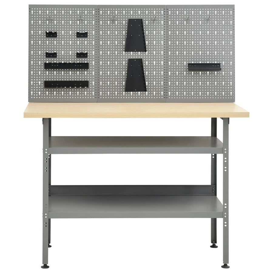 Werkbank met drie wandpanelen