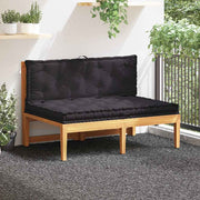 Palletkussens 2 st katoen zwart 120x80x10 cm