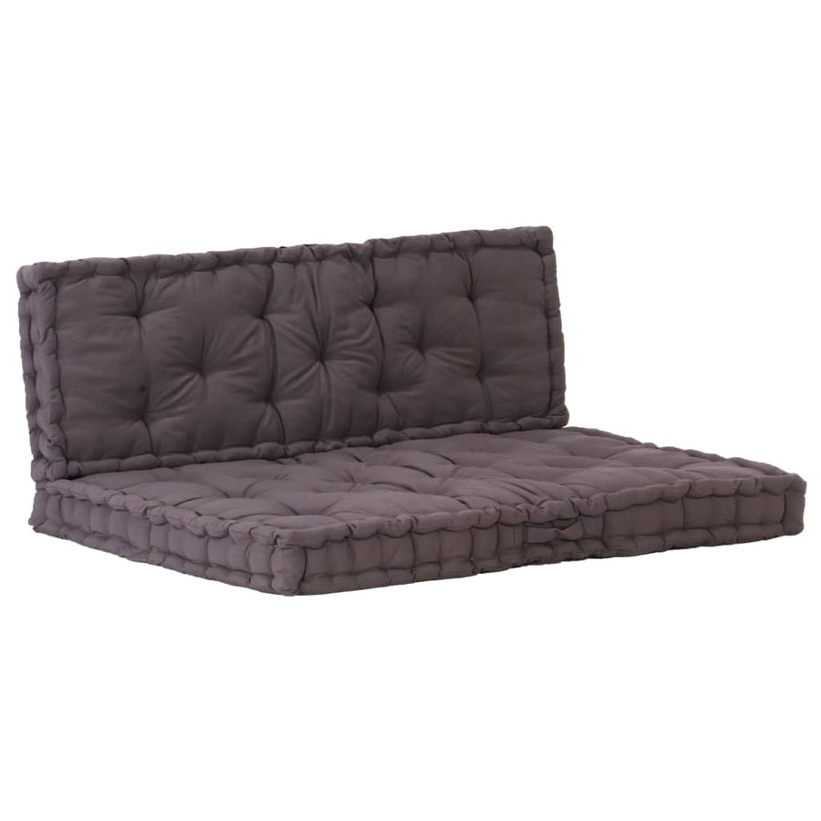 Palletvloerkussens 2 St Katoen 120 x 40 x 7 cm & 120 x 80 x 10 cm Antraciet