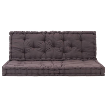 Palletvloerkussens 2 St Katoen 120 x 40 x 7 cm & 120 x 80 x 10 cm Antraciet