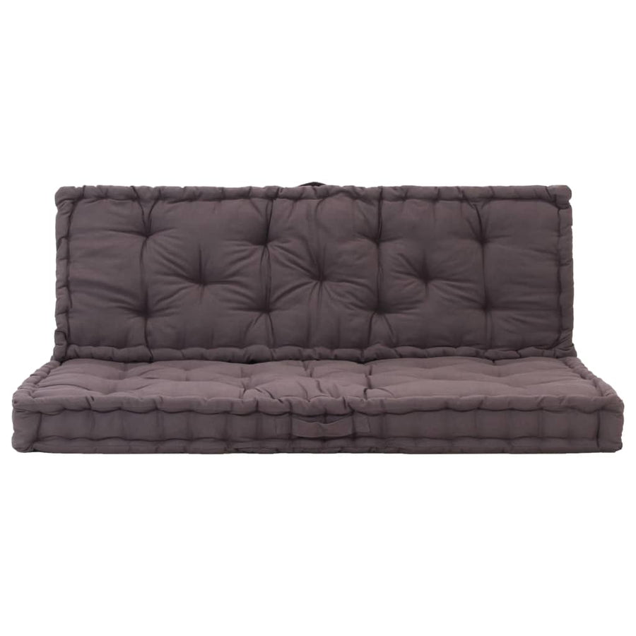 Palletvloerkussens 2 St Katoen 120 x 40 x 7 cm & 120 x 80 x 10 cm Antraciet