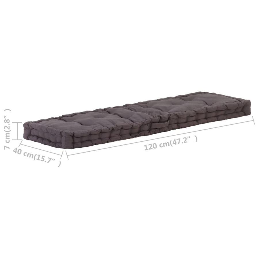 Palletvloerkussens 2 St Katoen 120 x 40 x 7 cm & 120 x 80 x 10 cm Antraciet