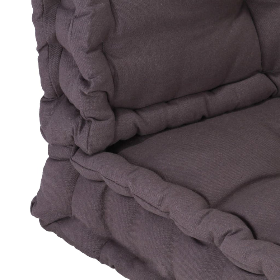 Palletvloerkussens 2 St Katoen 120 x 40 x 7 cm & 120 x 80 x 10 cm Antraciet