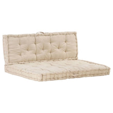 Palletvloerkussens 2 St Katoen Beige 1 120 x 40 x 7 cm & 120 x 80 x 10 cm