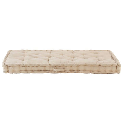 Palletvloerkussens 2 St Katoen Beige 1 120 x 40 x 7 cm & 120 x 80 x 10 cm