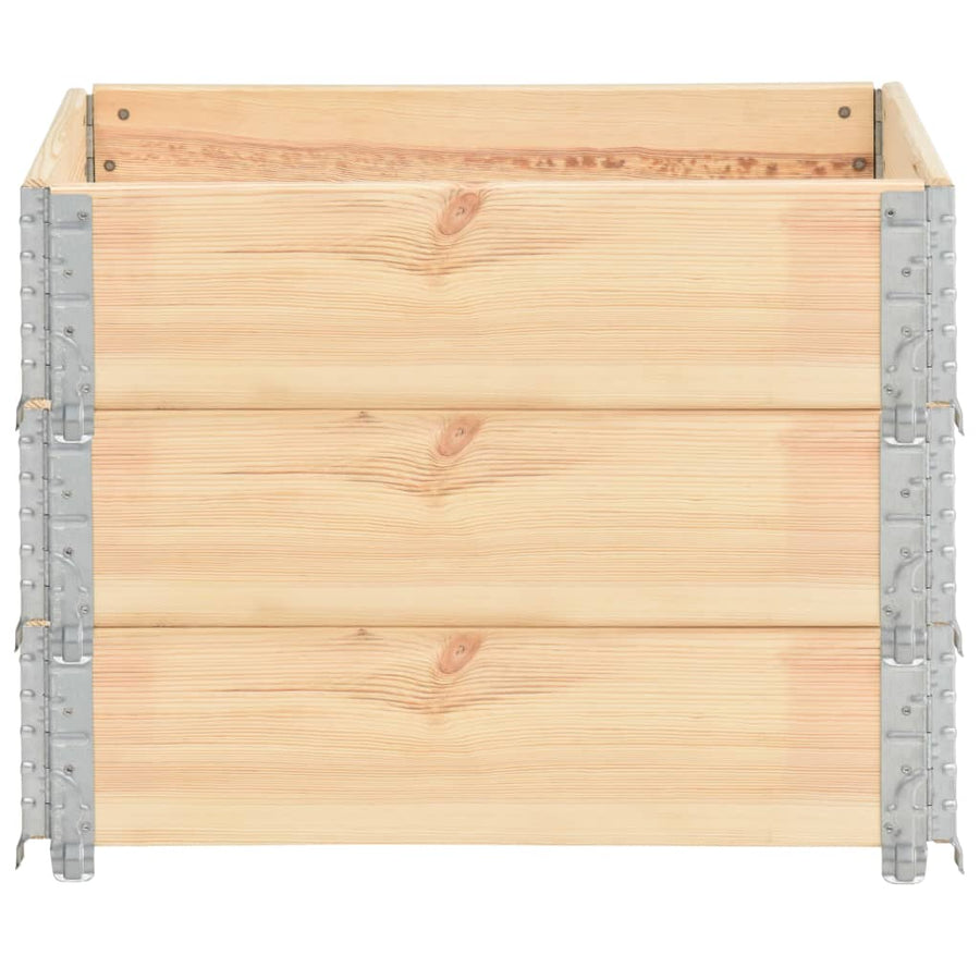 Palletopzetranden 3 st 60x80 cm massief grenenhout
