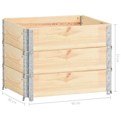 Palletopzetranden 3 st 60x80 cm massief grenenhout