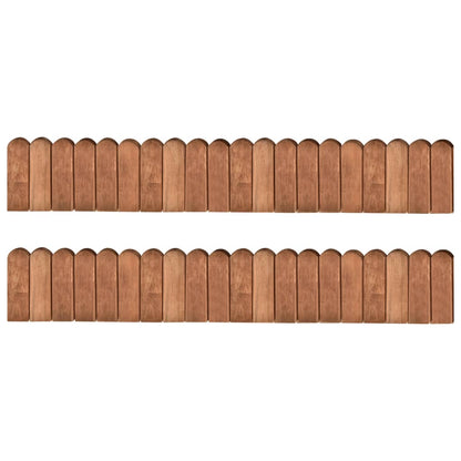 Gazonranden 2 st 120 cm geïmpregneerd grenenhout Bruin