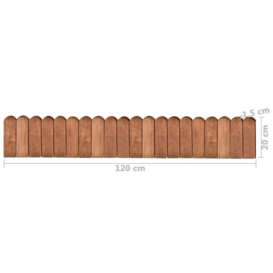 Gazonranden 2 st 120 cm geïmpregneerd grenenhout Bruin