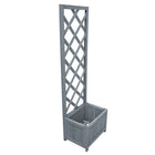 Plantebak latwerk 40x30x135 cm massief vurenhout grijs