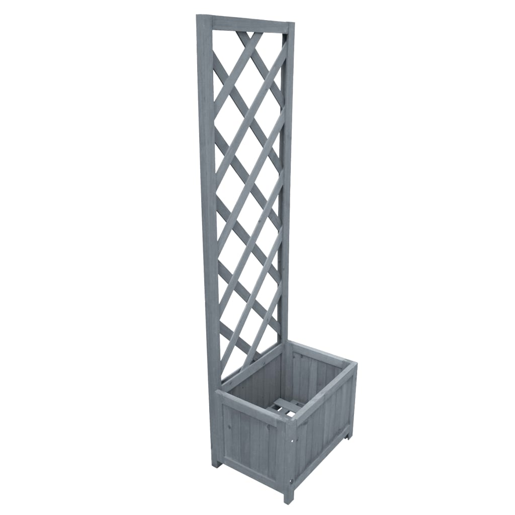 Latwerkplantenbak Massief Vurenhout 40 x 30 x 135 cm Grijs