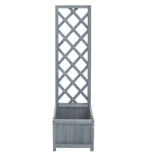 Latwerkplantenbak Massief Vurenhout 40 x 30 x 135 cm Grijs