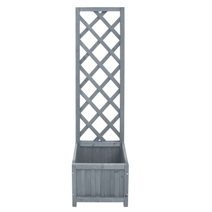 Latwerkplantenbak Massief Vurenhout 40 x 30 x 135 cm Grijs