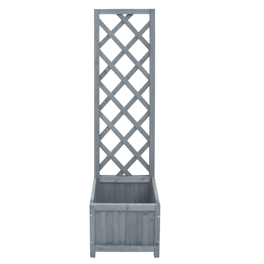 Latwerkplantenbak Massief Vurenhout 40 x 30 x 135 cm Grijs