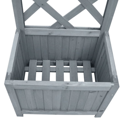 Latwerkplantenbak Massief Vurenhout 40 x 30 x 135 cm Grijs