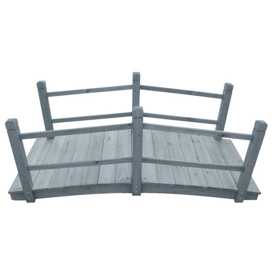 Tuinbrug 140X60X56 Cm Massief Vurenhout Grijs
