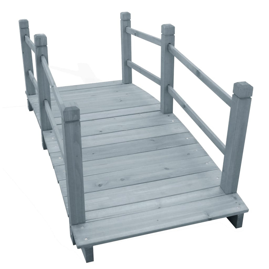 Tuinbrug 140X60X56 Cm Massief Vurenhout Grijs