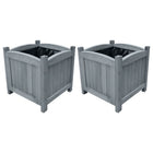 Plantenbakken verhoogd 2 st 30x30x30 cm vurenhout grijs
