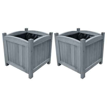 Plantenbakken Verhoogd 30X30X30 Cm Massief Vurenhout Grijs