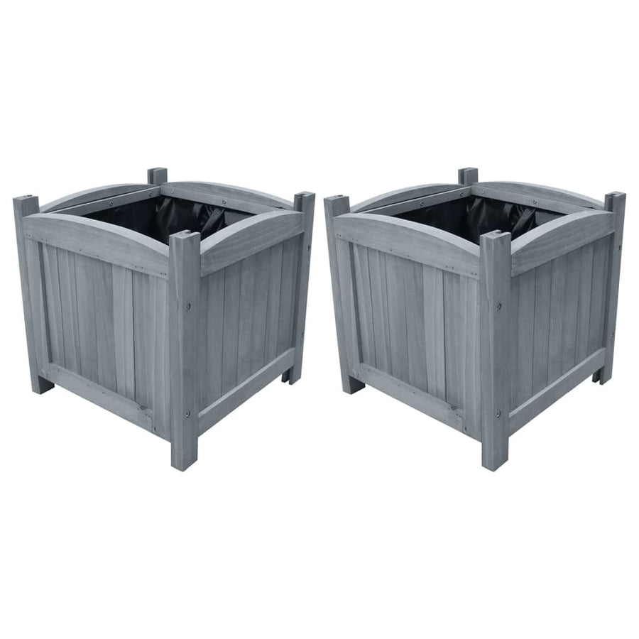 Plantenbakken Verhoogd 30X30X30 Cm Massief Vurenhout Grijs