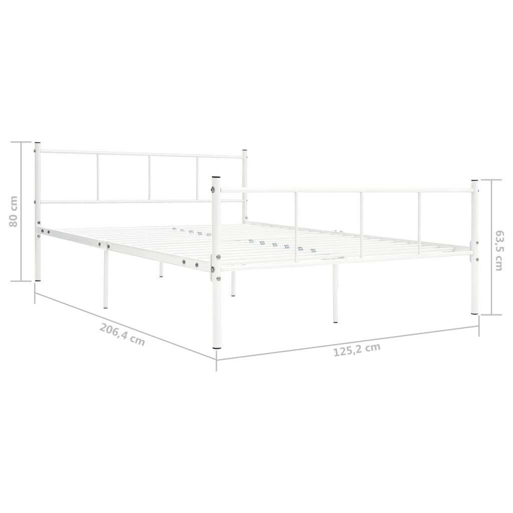 Bedframe Metaal 120 x 200 cm Wit