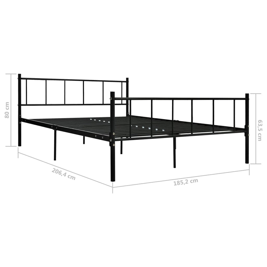 Bedframe Metaal 180 x 200 cm Zwart