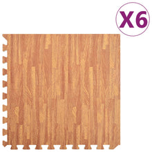 Vloermatten 6 St 2,16 ㎡ Eva-Schuim Houtnerfprint 2.16 m² Bruin