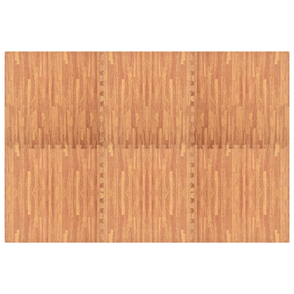Vloermatten 6 St 2,16 ㎡ Eva-Schuim Houtnerfprint 2.16 m² Bruin