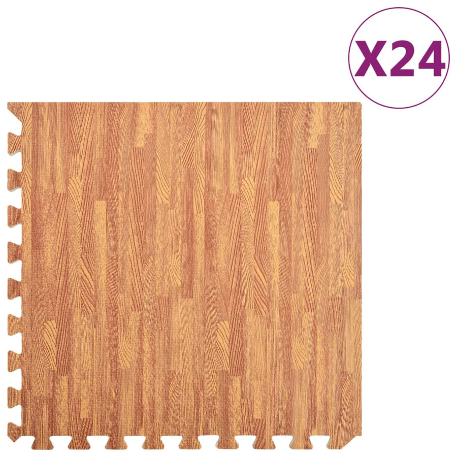 Vloermatten 24 St 8,64 ㎡ Eva-Schuim Houtnerfprint 8.64 m² Bruin