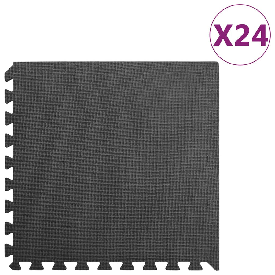 Vloermatten 24 St 8,64 ㎡ Eva-Schuim 8.64 m² Zwart