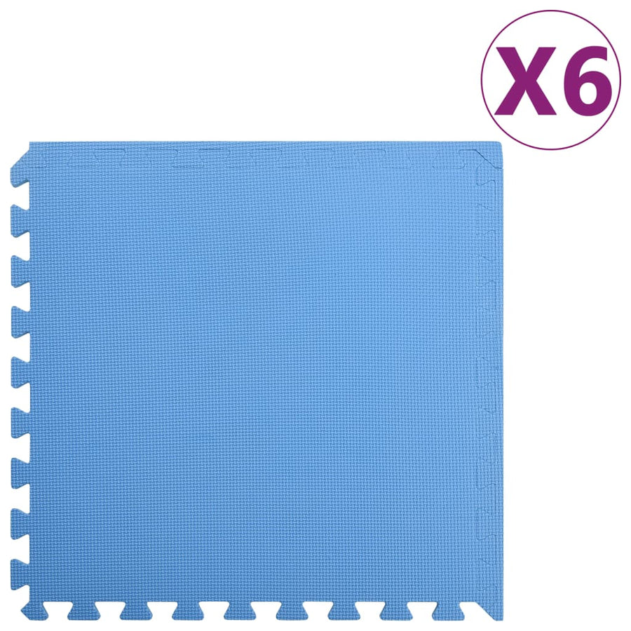 Vloermatten 6 St 2,16 ㎡ Eva-Schuim 2.16 m² Blauw