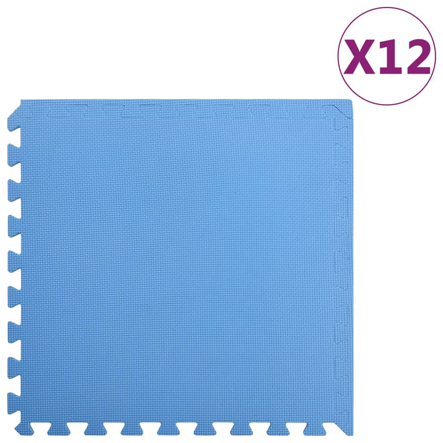 Vloermatten 12 St 4,32 ㎡ Eva-Schuim 4.32 m² Blauw