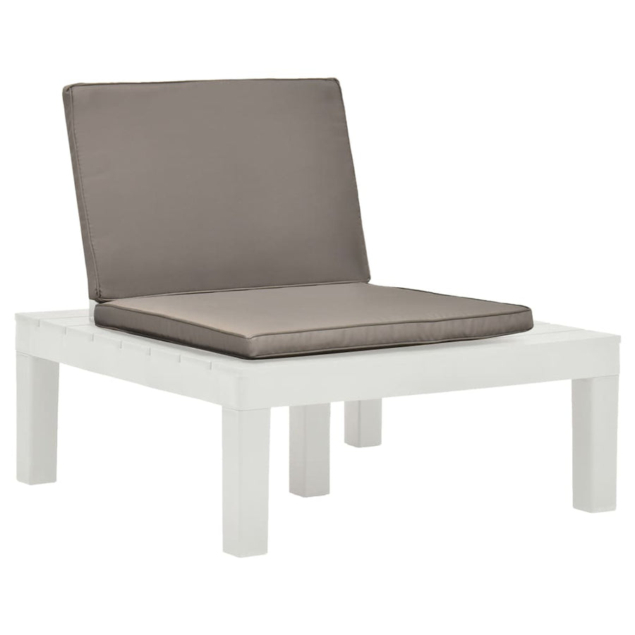 Loungestoelen Met Kussens Kunststof 4 Wit