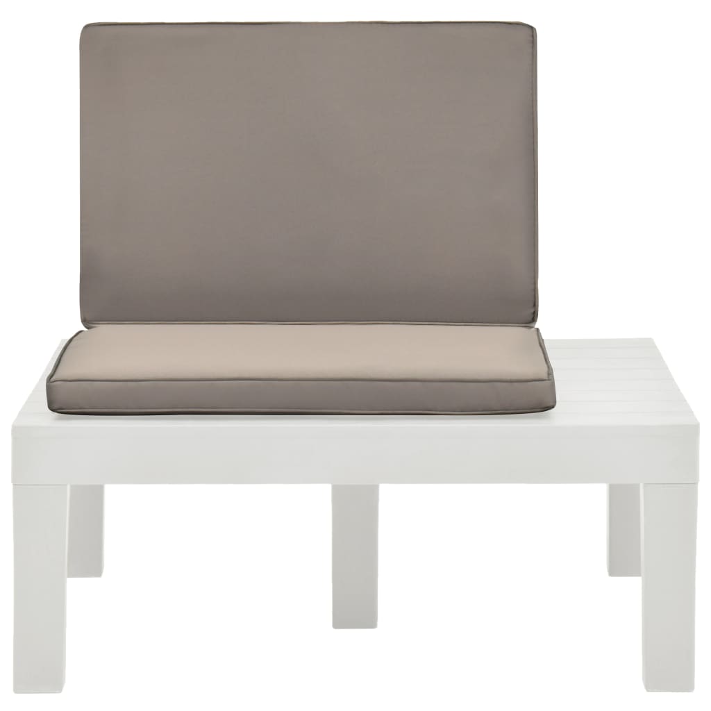 Loungestoelen Met Kussens Kunststof 4 Wit