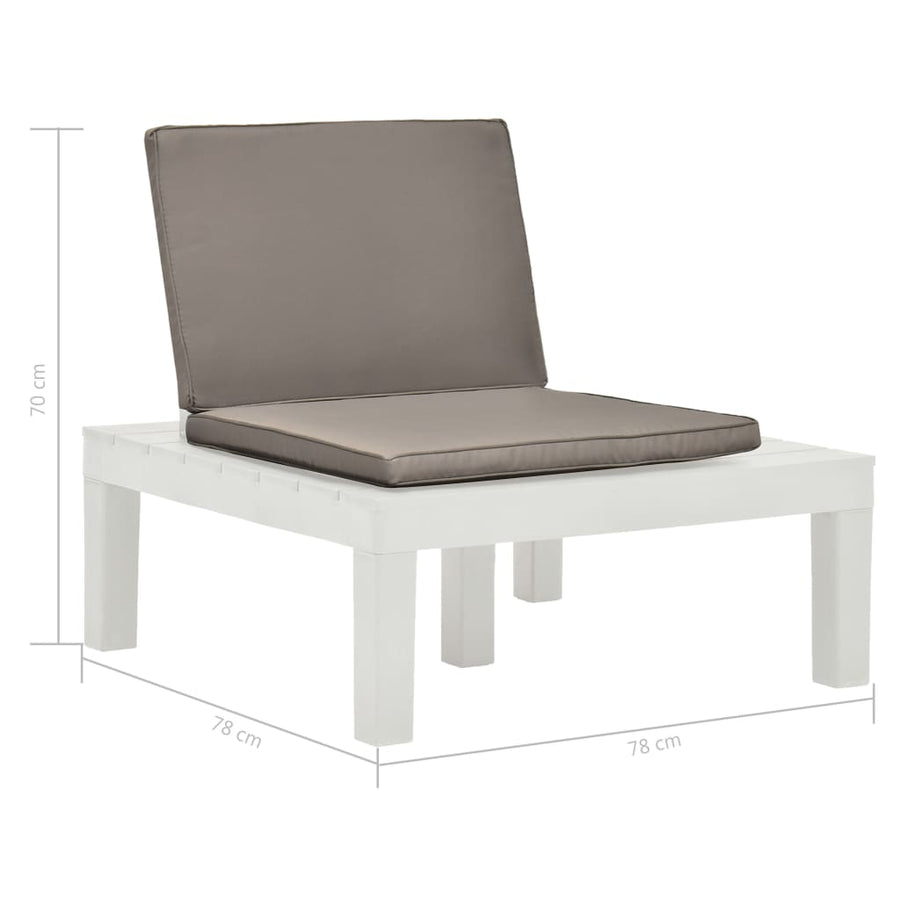 Loungestoelen Met Kussens Kunststof 4 Wit