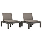 2 Lounge chairs with cushions plastic anthracite