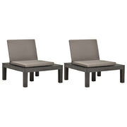 Loungestoelen 2 st kunststof antraciet