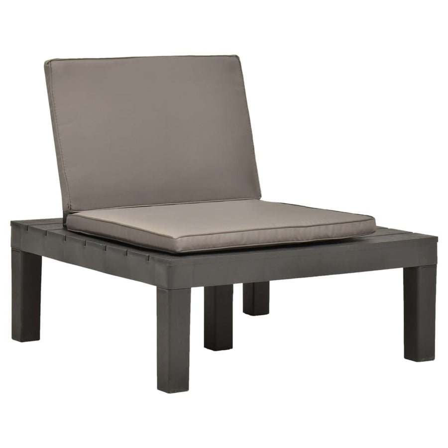 Loungestoelen Met Kussens Kunststof 2 Antraciet
