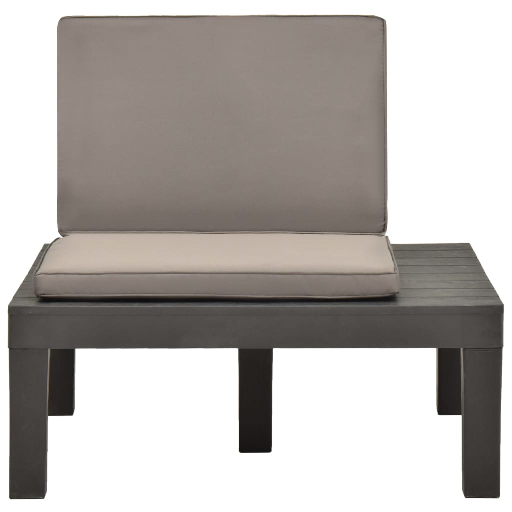 Loungestoelen Met Kussens Kunststof 2 Antraciet