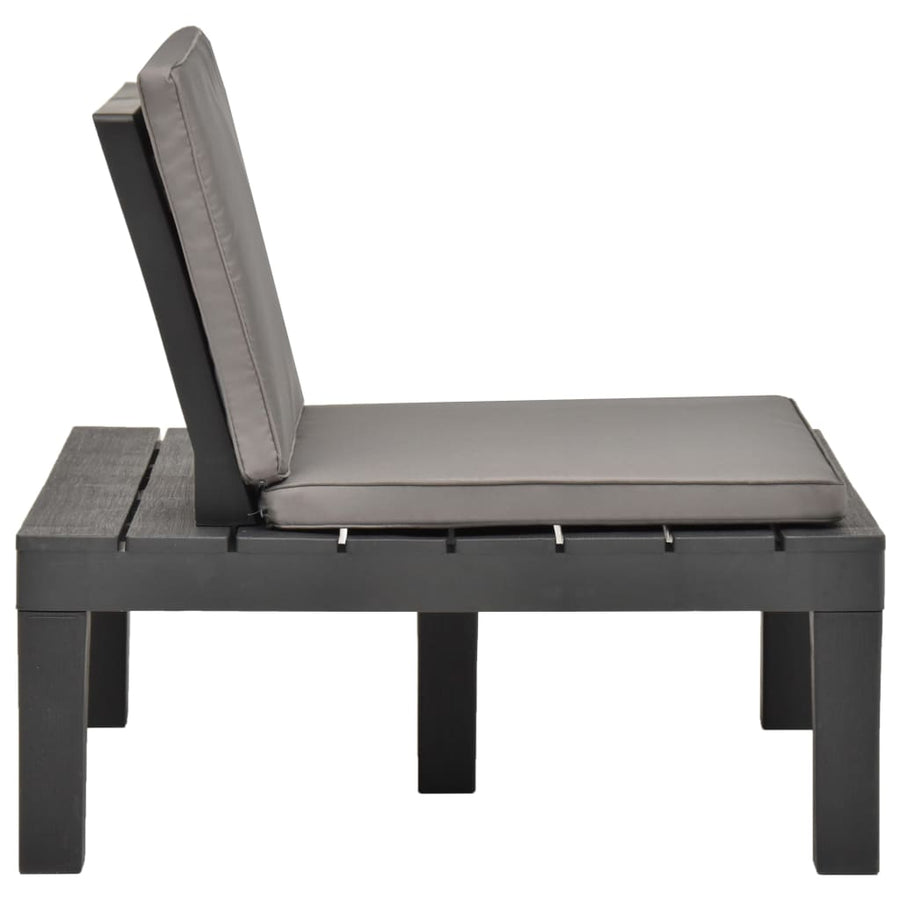 Loungestoelen Met Kussens Kunststof 2 Antraciet