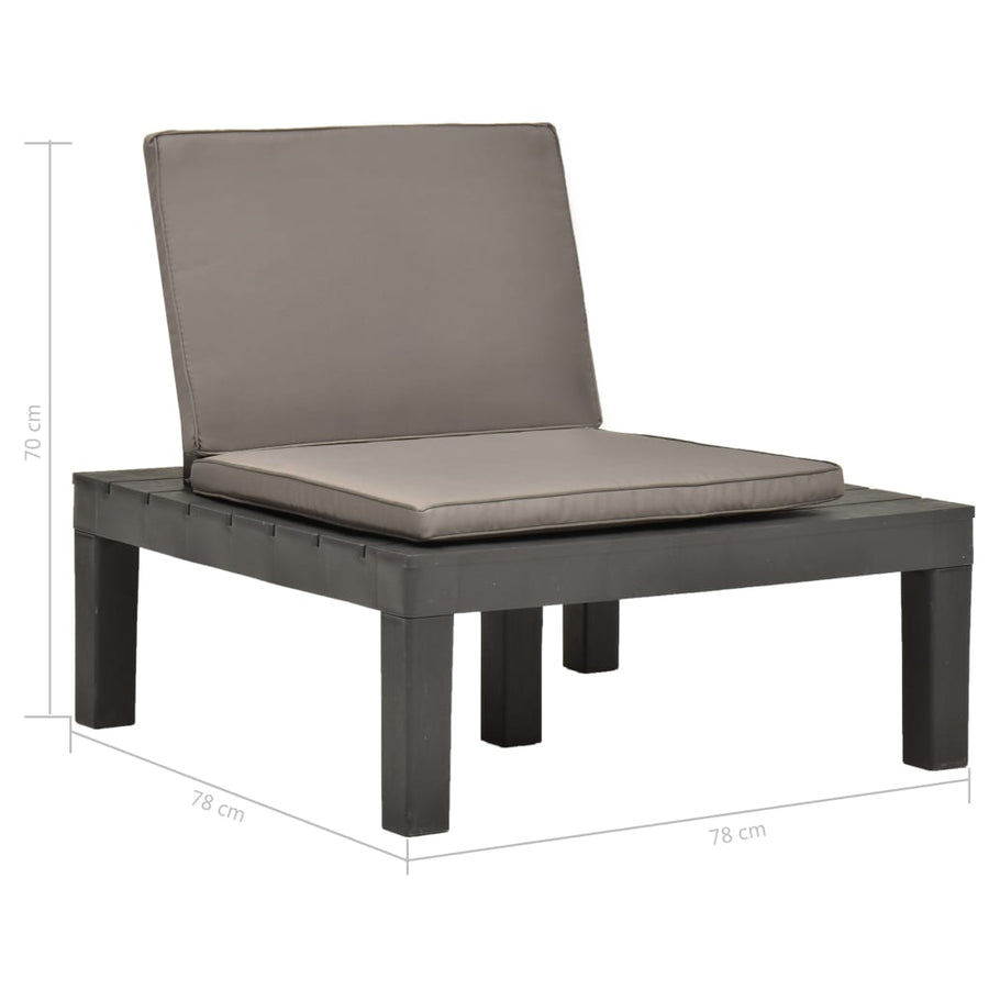 Loungestoelen Met Kussens Kunststof 2 Antraciet