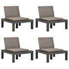 Lounge chairs 4 pcs with cushions plastic anthracite