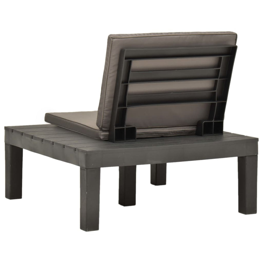 Loungestoelen Met Kussens Kunststof 4 Antraciet