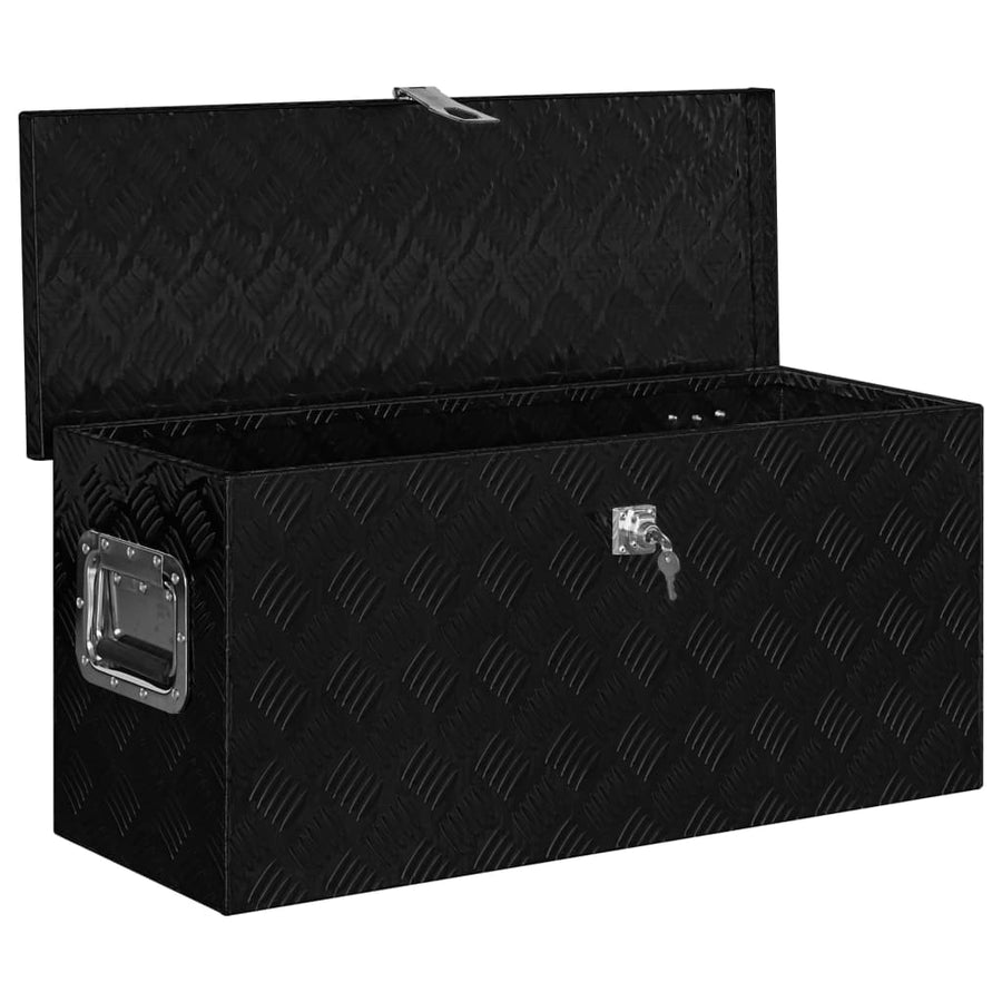 Aluminium Kist 80 x 30 x 35 cm Zwart