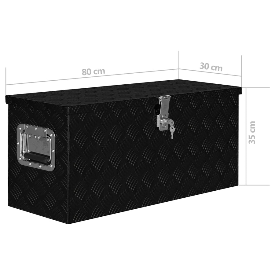 Aluminium Kist 80 x 30 x 35 cm Zwart