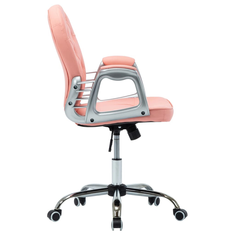 Kantoorstoel draaibaar kunstleer roze Roze
