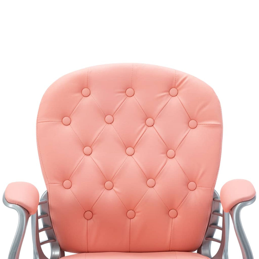 Kantoorstoel draaibaar kunstleer roze Roze