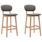 Barkrukken set 2 stuks stof lichtgrijs massief beukenhout 66 cm zithoogte